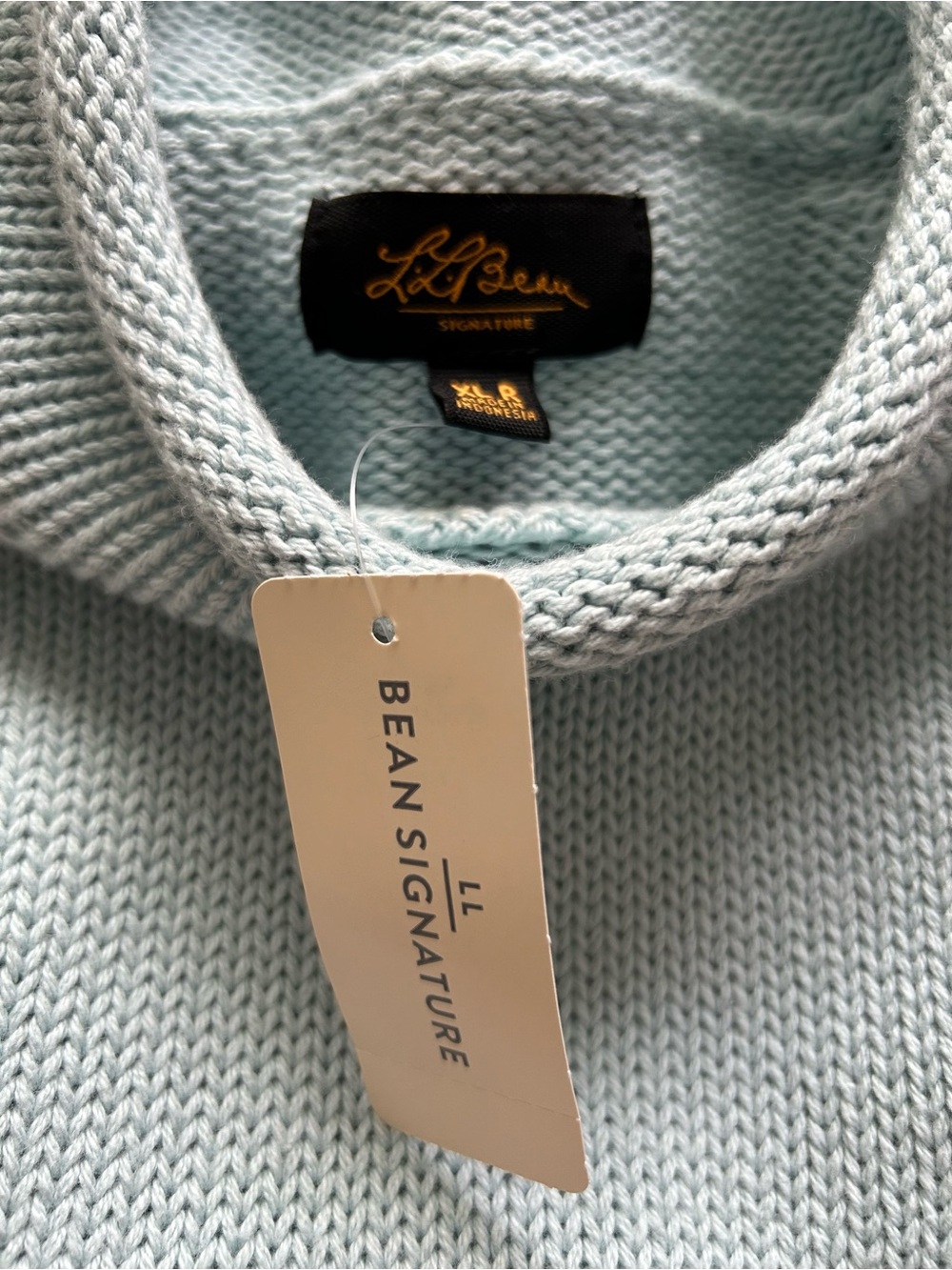 NWT- LL Bean Signature Organic Cotton Roll-Neck Logo’d Sweater - Picture 2 of 10